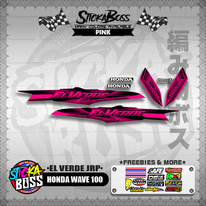 HONDA WAVE 100 DECALS ( EL VERDE JRP )【WITH FREEBIES】