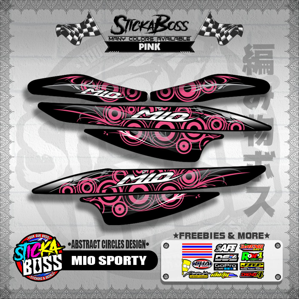 MIO SPORTY DECALS ( ABSTRACT CIRCLES DESIGN )【WITH FREEBIES】