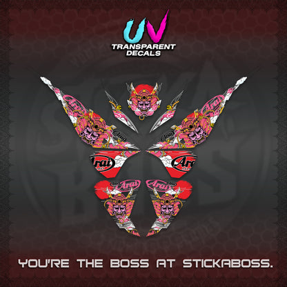 CLICK 125 V1 VARIO UV TRANSPARENT DECALS (2026 NEW SAMURAI MOTIF) STICKER KITS BY STICKABOSS