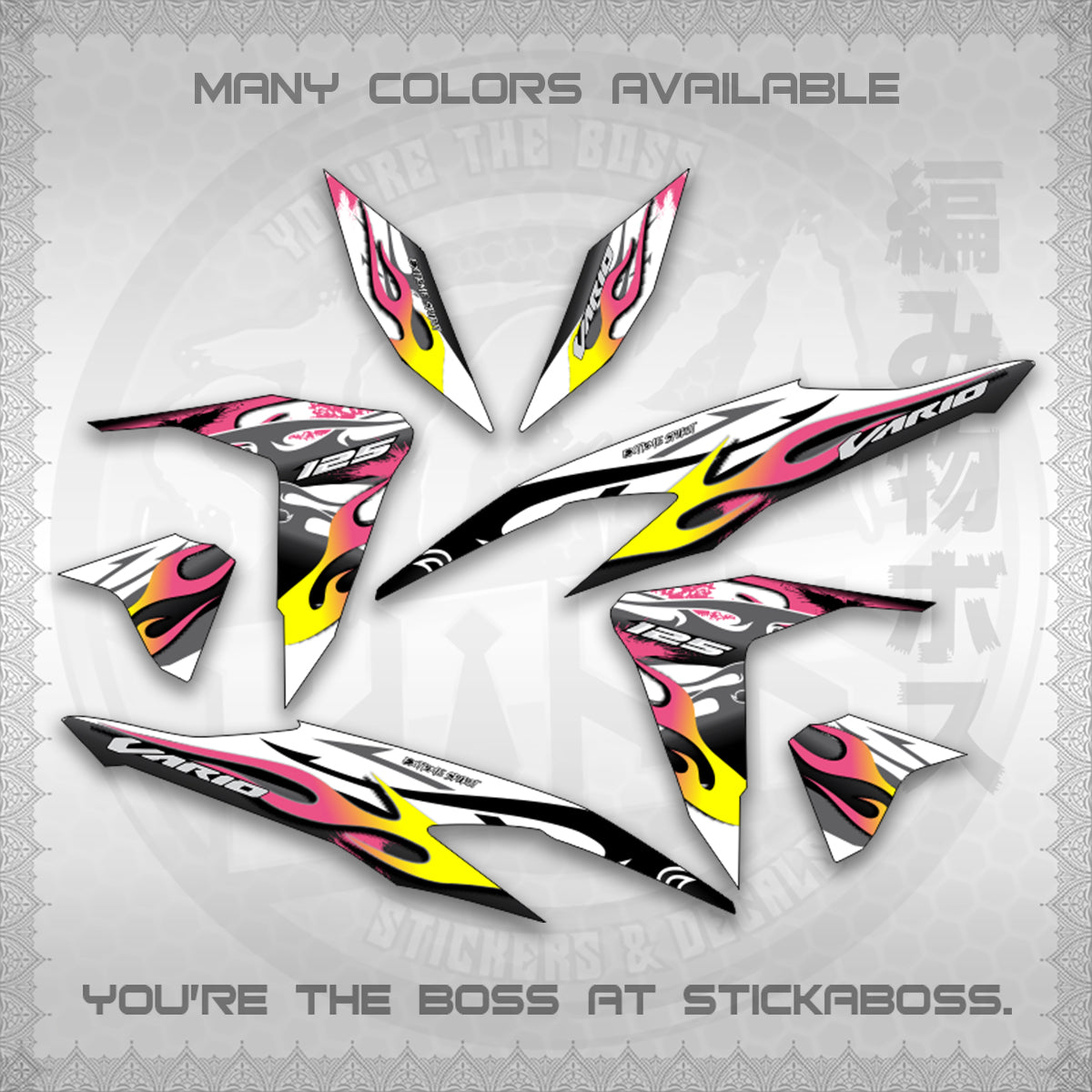CLICK 125 V2 MALAY CONCEPT ( FOR WHITE TRIBAL X FIRE CUSTOM ) STICKER DECALS By STICKABOSS