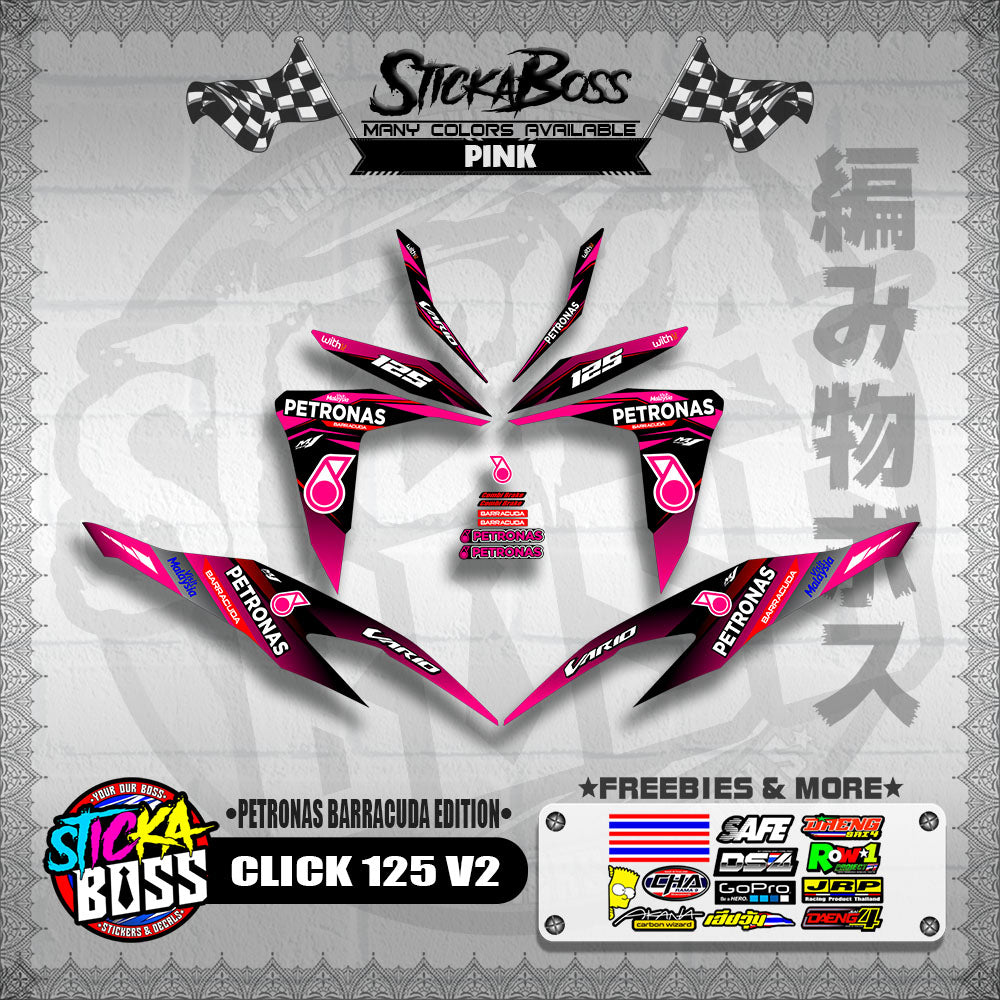 CLICK 125 V2 DECALS ( PETRONAS BARRACUDA EDITION )【WITH FREEBIES】