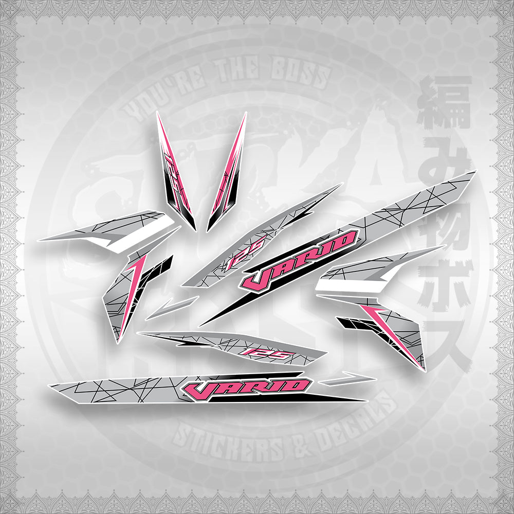 STICKER DECALS for CLICK 125 V3 (CV3VASTTEDEFOWH) By STICKABOSS (SOFIE LAMINATED WATERPROOF)