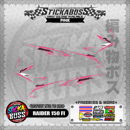 [ PREMIUM UV PRINT ] TRANSPARENT RAIDER 150 FI STICKER DECALS ( SATRIA F150 GARANSI )【WITH FREEBIES】