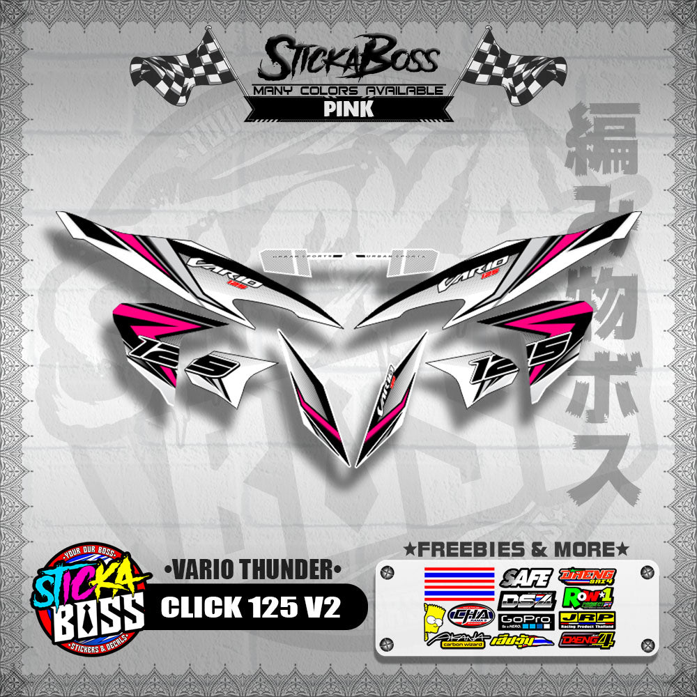 CLICK 125 V2 DECALS ( VARIO THUNDER )【WITH FREEBIES】