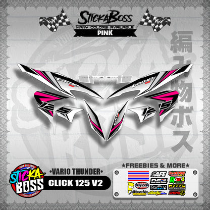 CLICK 125 V2 DECALS ( VARIO THUNDER )【WITH FREEBIES】