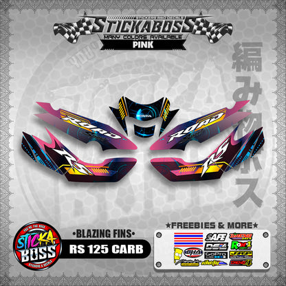 RS 125 CARB STICKER DECALS ( BLAZING FINS )【WITH FREEBIES】