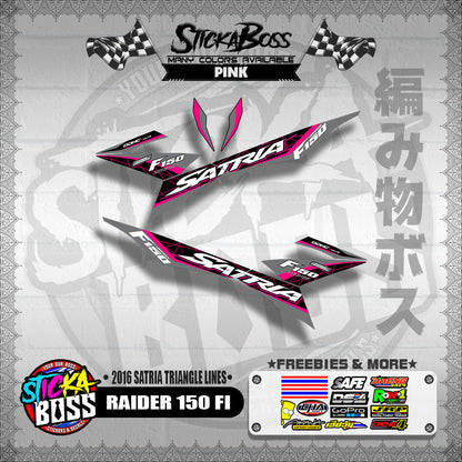 RAIDER 150 FI DECALS ( 2016 SATRIA TRIANGLE LINES )【WITH FREEBIES】