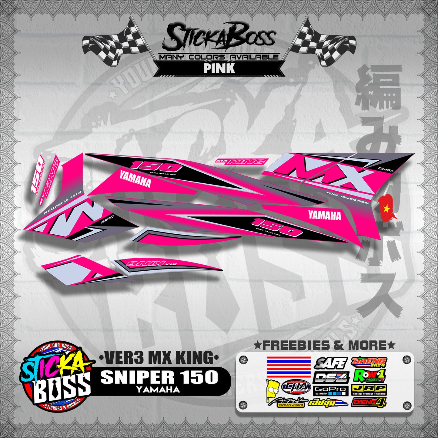SNIPER 150 DECALS ( VER3 MX KING )【WITH FREEBIES】