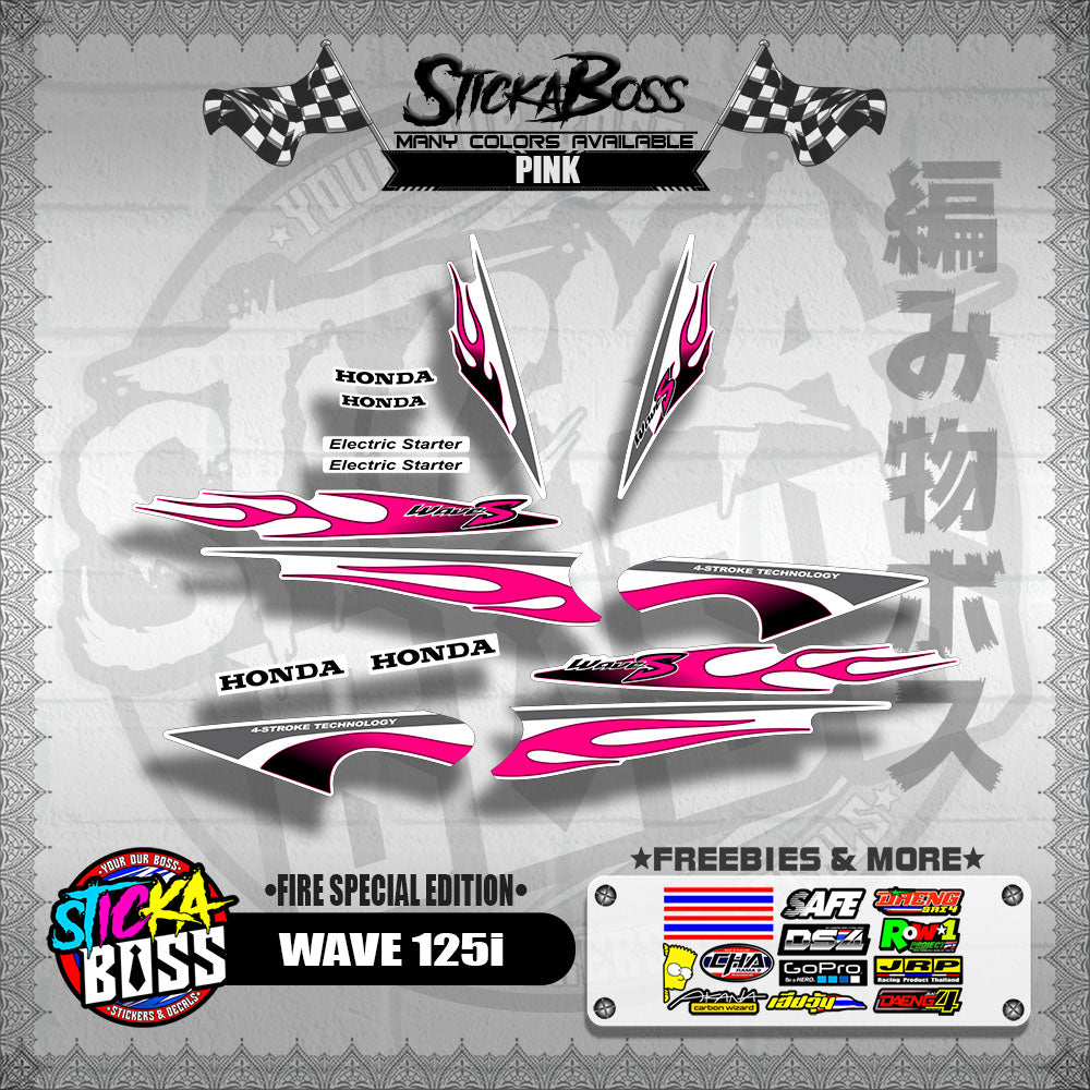 WAVE 125 S DECALS ( FIRE EDITION )【WITH FREEBIES】