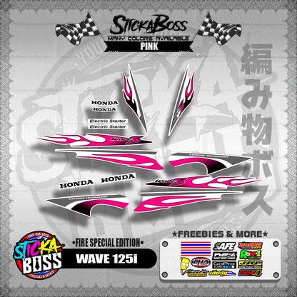 WAVE 125 S DECALS ( FIRE EDITION )【WITH FREEBIES】