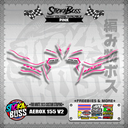 AEROX 155 V2 DECALS ( FOR WHITE 2023 CUSTOM STRIPING )【WITH FREEBIES】