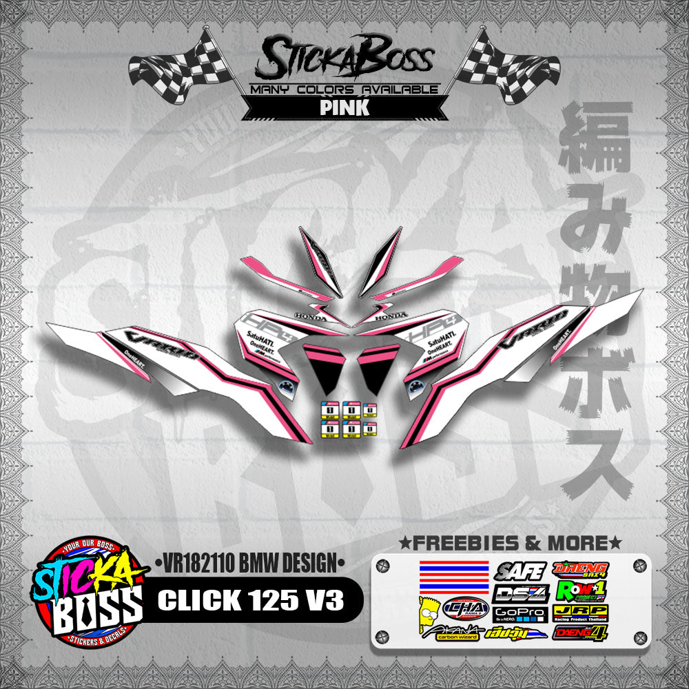 CLICK 125 V3 DECALS ( VR182110 BMW DESIGN )【WITH FREEBIES】