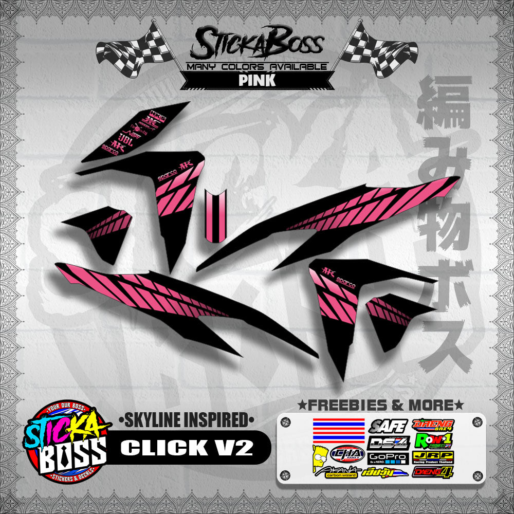 CLICK V2 DECALS ( SKYLINE INSPIRED )【WITH FREEBIES】