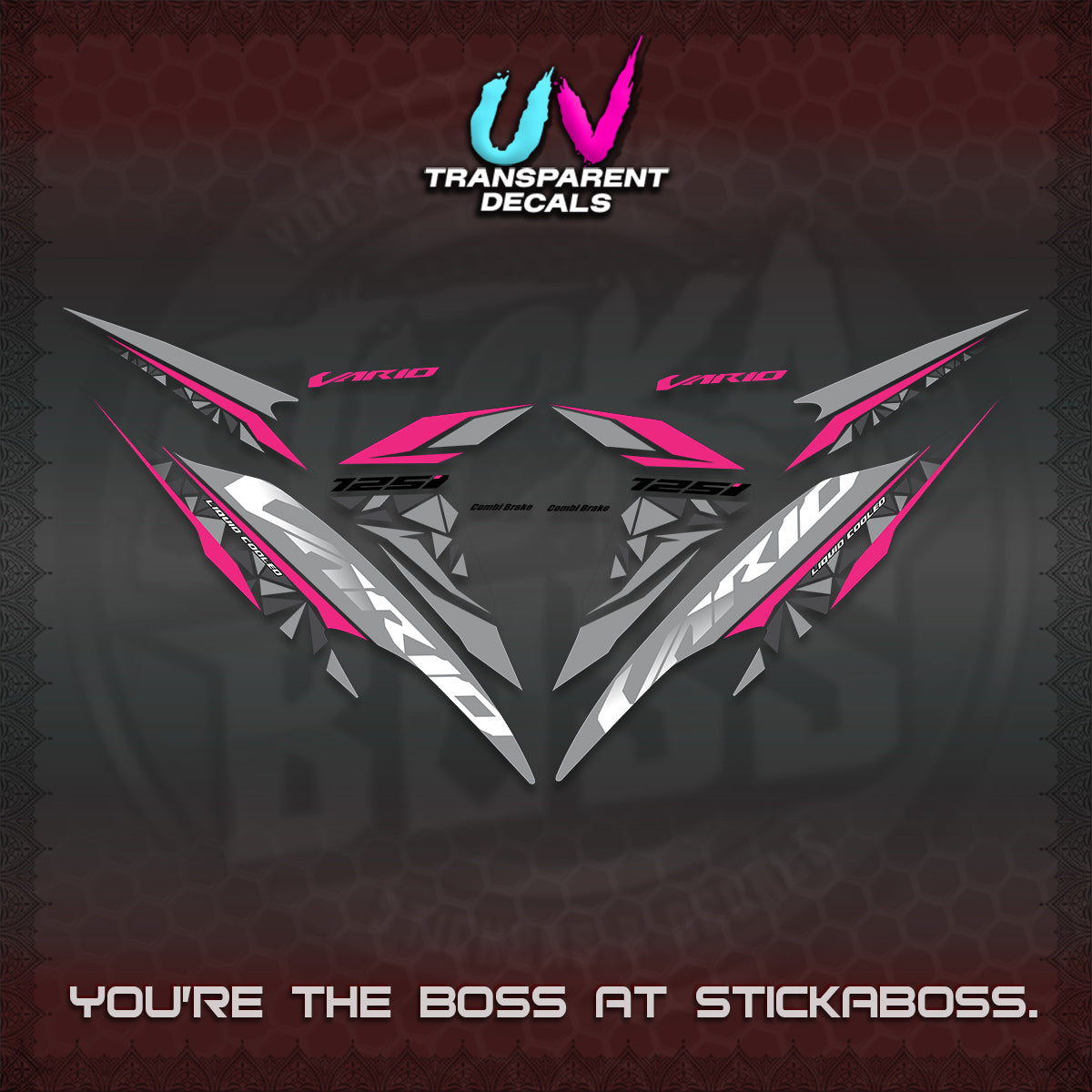 CLICK 125 V2 VARIO UV TRANSPARENT DECALS (2018–2022 STYLE DESIGN) STICKER DECALS BY STICKABOSS