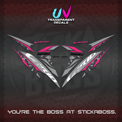 CLICK 125 V2 VARIO UV TRANSPARENT DECALS (2018–2022 STYLE DESIGN) STICKER DECALS BY STICKABOSS