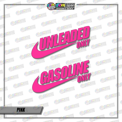 UNLEADED AND GASOLINE  ( VINYL CUT-OUT STICKER DECALS )【Stickaboss】