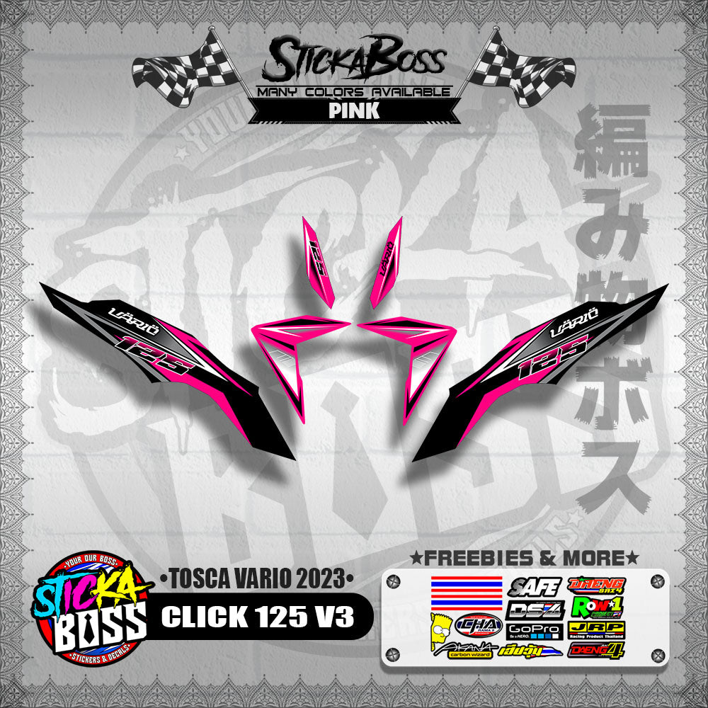 CLICK 125 V3 DECALS ( TOSCA VARIO 2023 )【WITH FREEBIES】