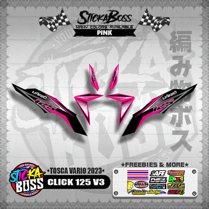 CLICK 125 V3 DECALS ( TOSCA VARIO 2023 )【WITH FREEBIES】