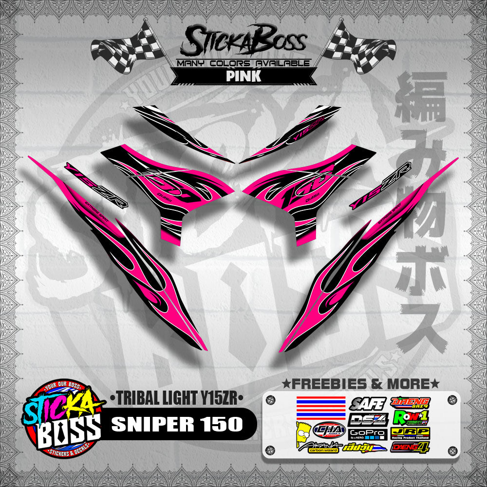 SNIPER 150 DECALS ( TRIBAL LIGHT Y15ZR )[ PREMIUM GLOSSY LAMINATED ]【WITH FREEBIES】