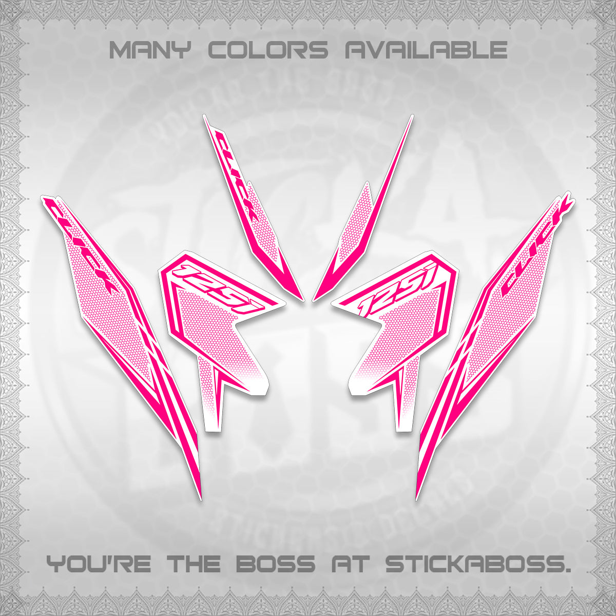 CLICK 125 V3 FOR WHITE DECALS (2026 LINE UP DESIGN) STICKER KITS By STICKABOSS