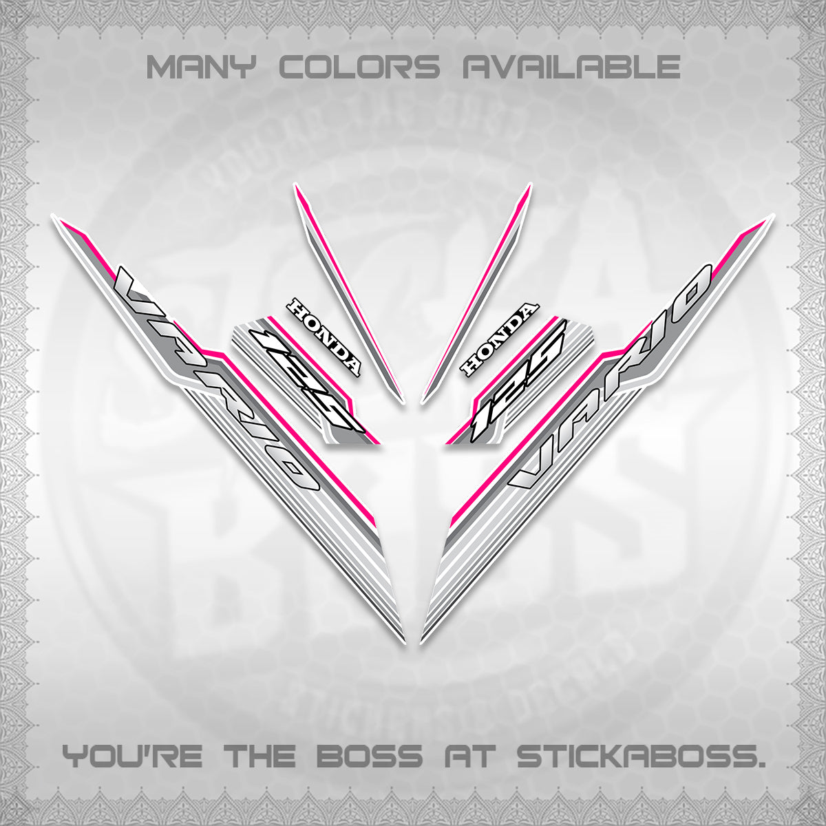 CLICK 125 V3 INDO FOR WHITE DECALS (2024 SV 07-A2 STYLE) STICKER KITS By STICKABOSS