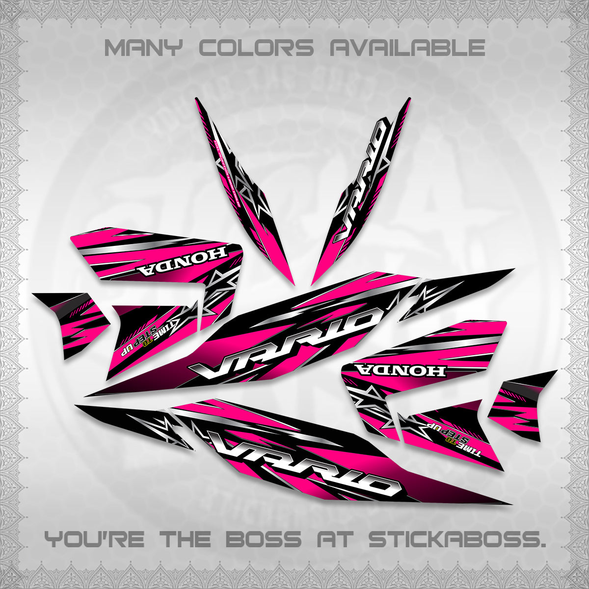 CLICK 125 V4 VARIO DECALS (2026 BLACK STAR DESIGN) STICKER DECALS By STICKABOSS
