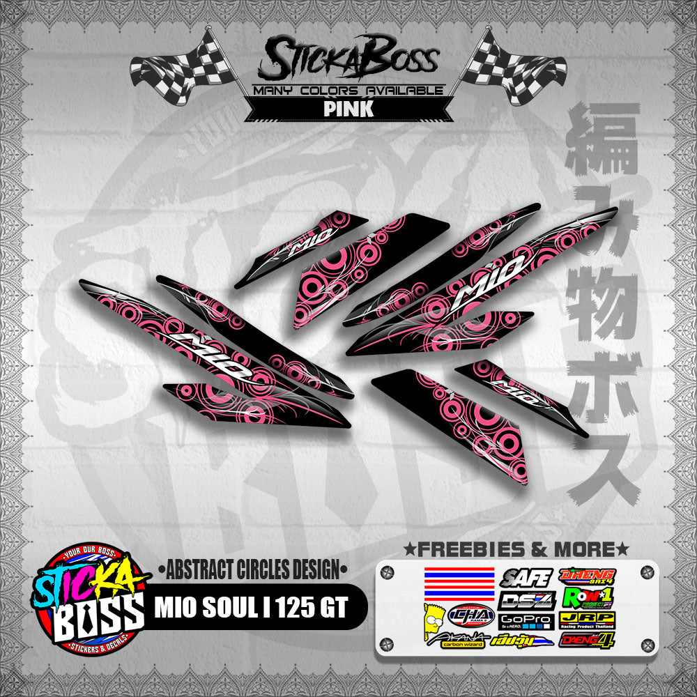 MIO SOUL I 125 GT DECALS ( ABSTRACT CIRCLES DESIGN )【WITH FREEBIES】