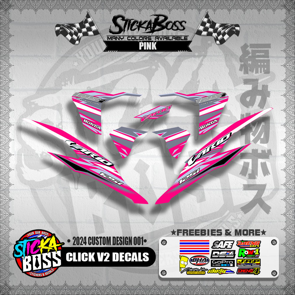 CLICK V2 DECALS ( 2024 CUSTOM DESIGN 001 )【WITH FREEBIES】