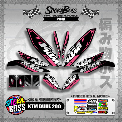 KTM DUKE 200 STICKER DECALS ( 2024 HALFTONE MOTIF TEMP 2 )【WITH FREEBIES】