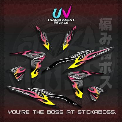 CLICK 125 V2 MALAY CONCEPT ( TRANSPARENT TRIBAL X FIRE CUSTOM ) STICKER DECALS By STICKABOSS