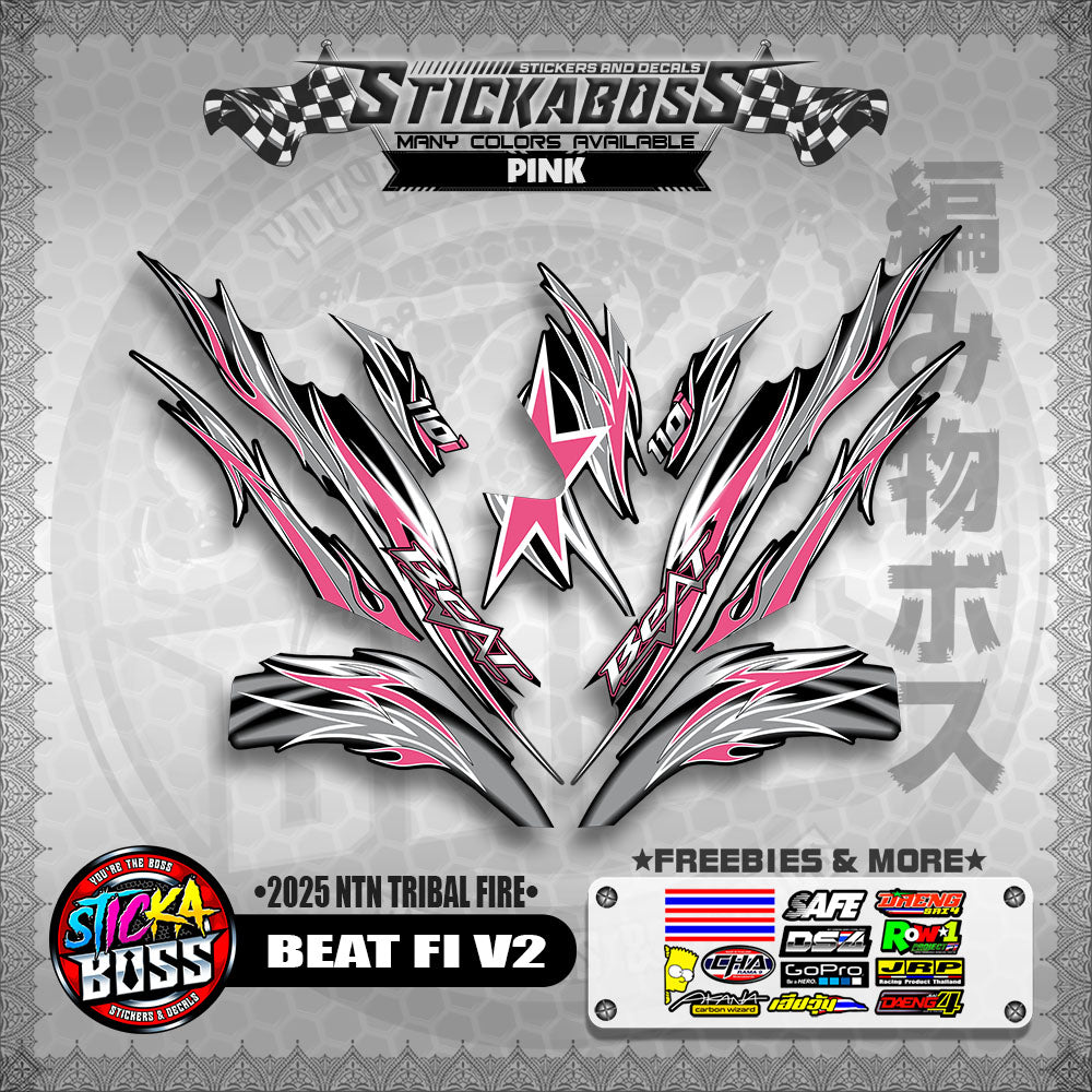 BEAT FI V2 STICKER DECALS ( 2025 NTN TRIBAL FIRE )【WITH FREEBIES】