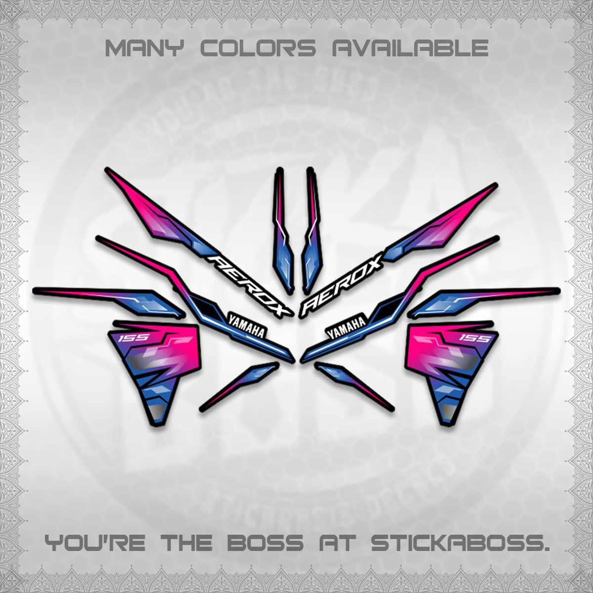 AEROX V3 INDO DECALS (ALPHA TURBO 0001)STICKER DECALS By STICKABOSS