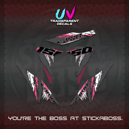 CLICK 150 V2 VARIO UV TRANSPARENT DECALS (2022 SPECIAL SPLASH DESIGN) STICKER KITS BY STICKABOSS