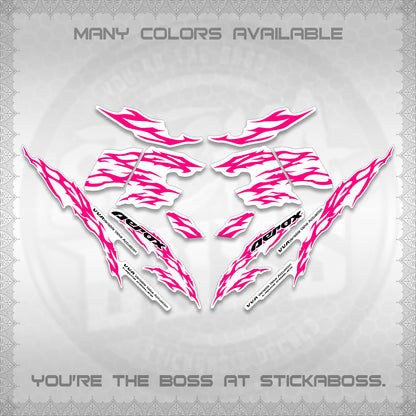 AEROX 155 V2 FOR WHITE DECALS (2026 TRIBAL LIGHTNING DESIGN) STICKER KITS BY STICKABOSS