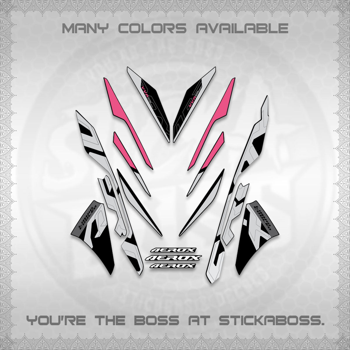 AEROX V3 ALPHA TURBO STOCK DECALS (STOCK DESIGN 2026)STICKER DECALS By STICKABOSS