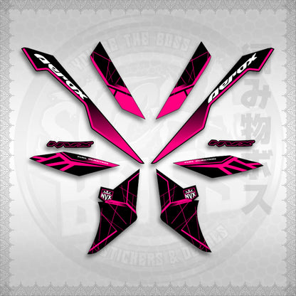 STICKER DECALS for AEROX V3 ALPHA TURBO INDO-MALAYSIAN (AV3MAMABO) By STICKABOSS (SOFIE LAMINATED WATERPROOF)