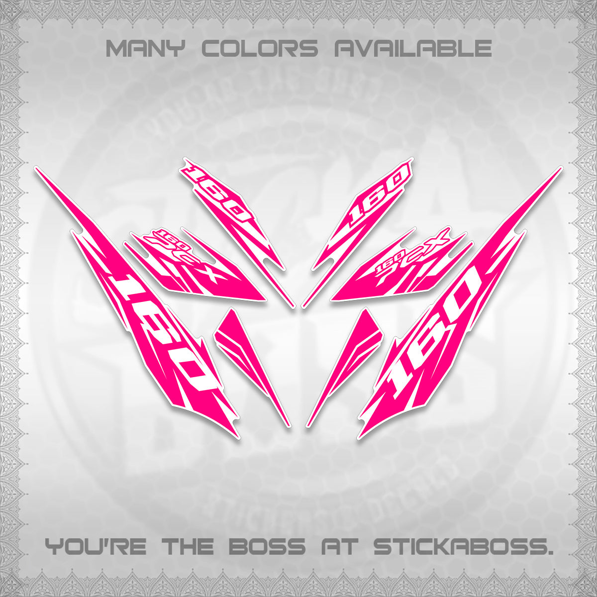 PCX 150 160 INDO FOR WHITE DECALS (2026 NEW 08 DESIGN) STICKER DECALS By STICKABOSS