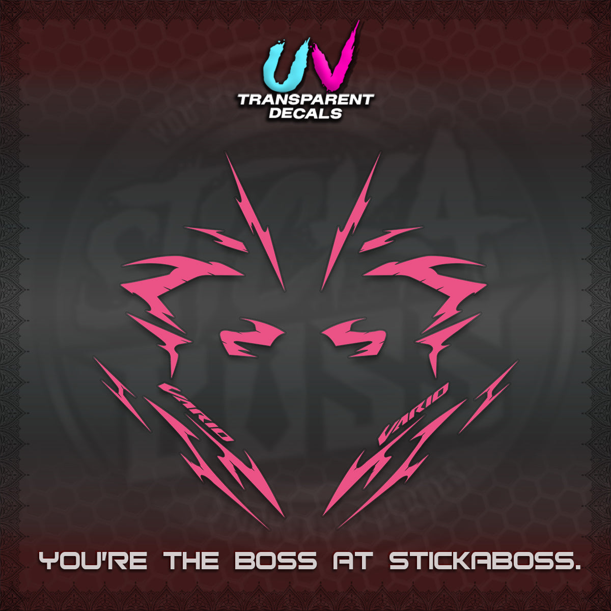 CLICK V3 UV TRANSPARENT DECALS (2026 VARIO NEW STRIPES) STICKER KITS BY STICKABOSS