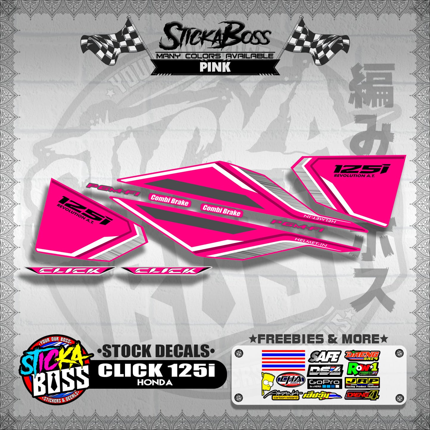 CLICK 125i V1 ( STOCK DECALS ) 【WITH FREEBIES】