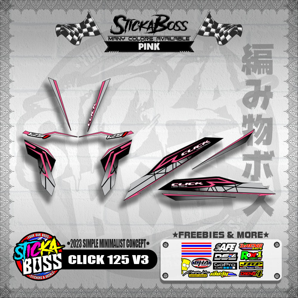 CLICK 125 V3 DECALS ( 2023 SIMPLE MINIMALIST CONCEPT )【WITH FREEBIES】