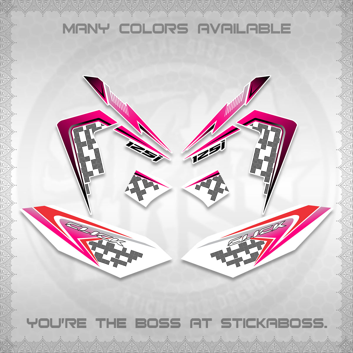 CLICK 125 V4 VIETNAM FOR WHITE DECALS (2026 TERBARU MOTIF DESIGN) STICKER KITS BY STICKABOSS