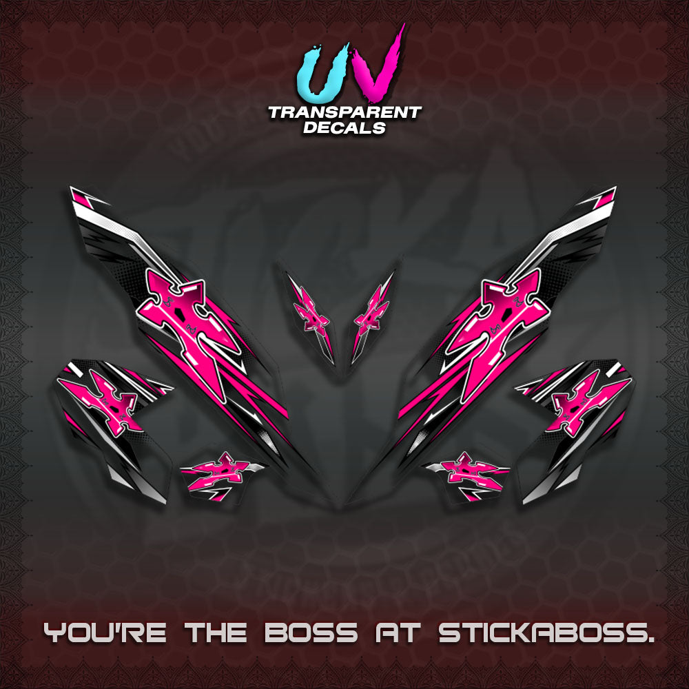 【PREMIUM UV PRINT】TRANSPARENT CLICK V3 DECALS (2026 STAR LED DESIGN) STICKER DECALS By STICKABOSS