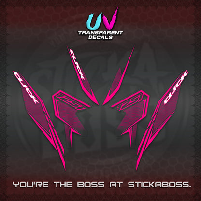 CLICK 125 V3 UV TRANSPARENT DECALS (2026 LINE UP DESIGN) STICKER KITS By STICKABOSS