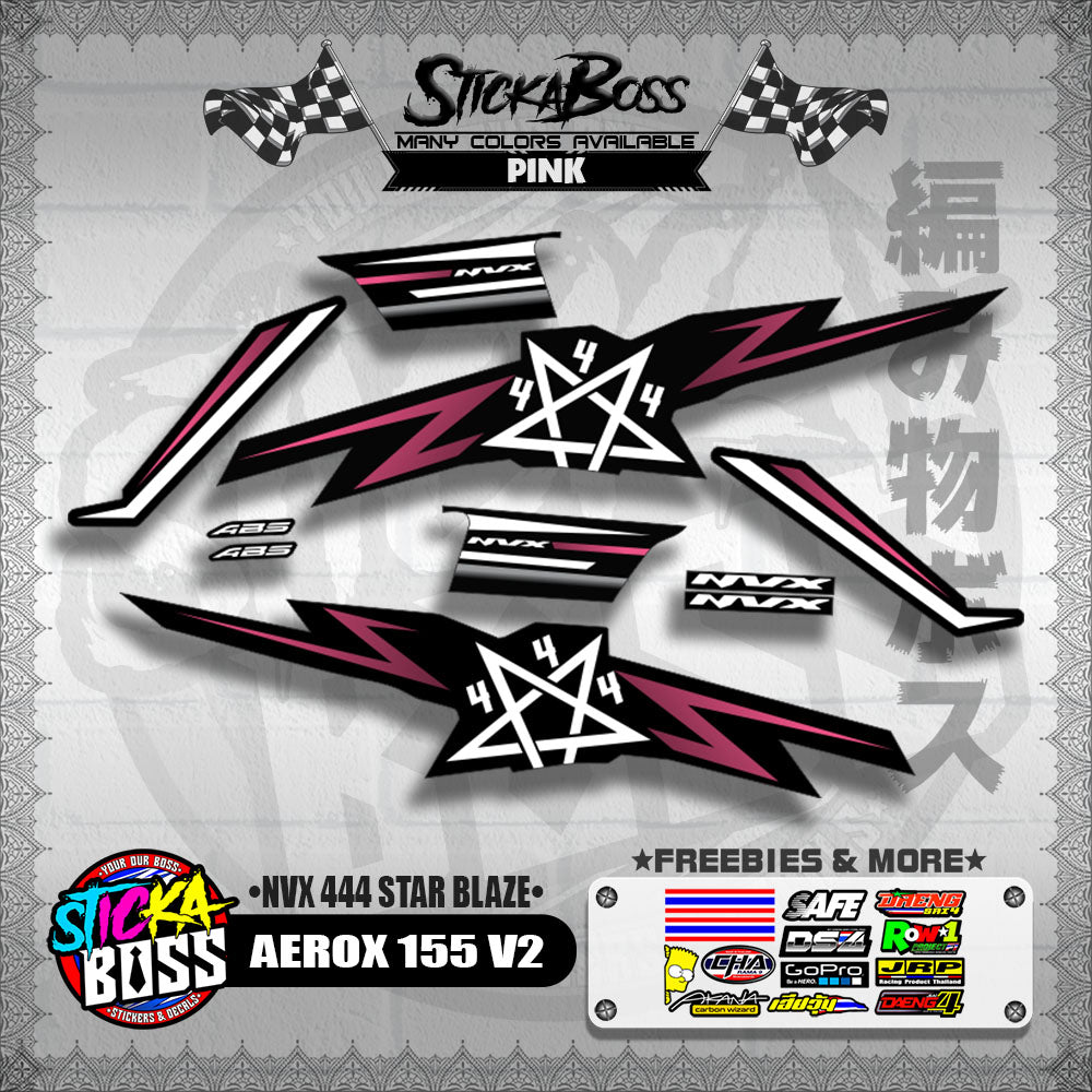 AEROX 155 V2 DECALS ( NVX 444 STAR BLAZE )【WITH FREEBIES】