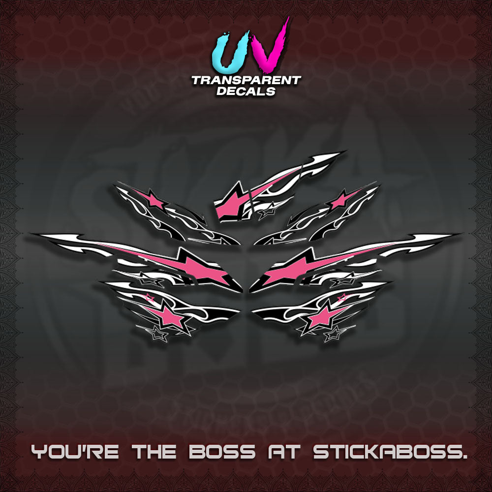 AEROX  V3 INDO UV TRANSPARENT DECALS(0005 RISING STAR)STICKER DECALS By STICKABOSS
