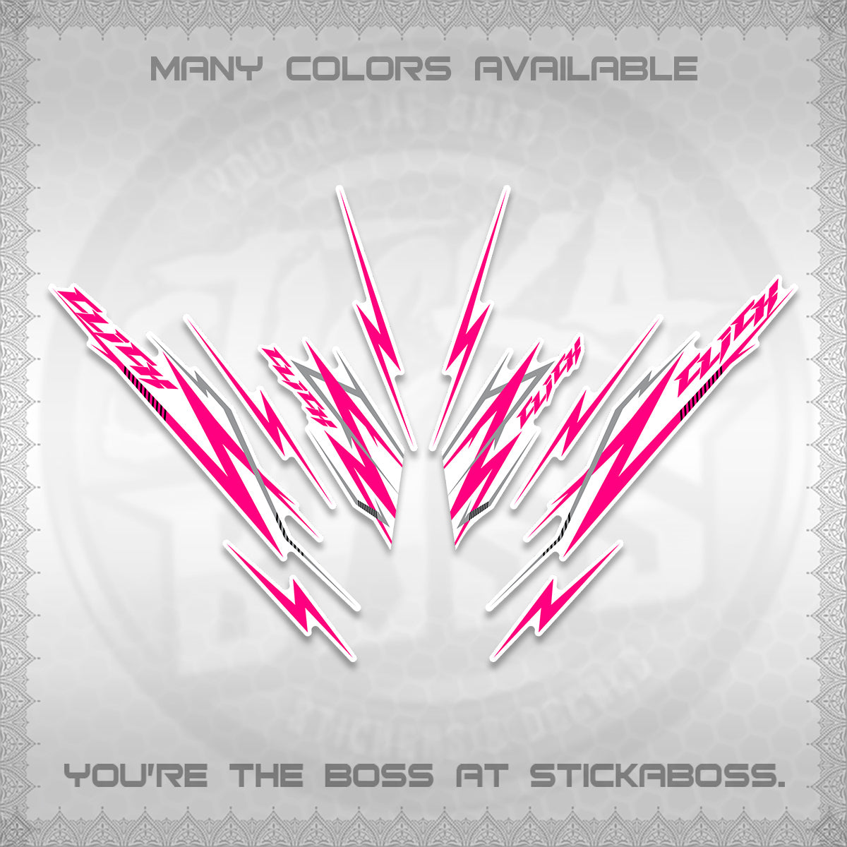 CLICK 125 V2 INDO FOR WHITE DECALS (2024 CL 00-A8 STYLE) STICKER KITS By STICKABOSS
