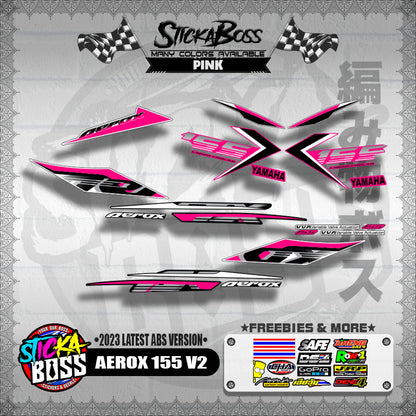 AEROX 155 V2 DECALS ( 2023 LATEST ABS VERSION ) [ PREMIUM GLOSSY LAMINATED ]【WITH FREEBIES】