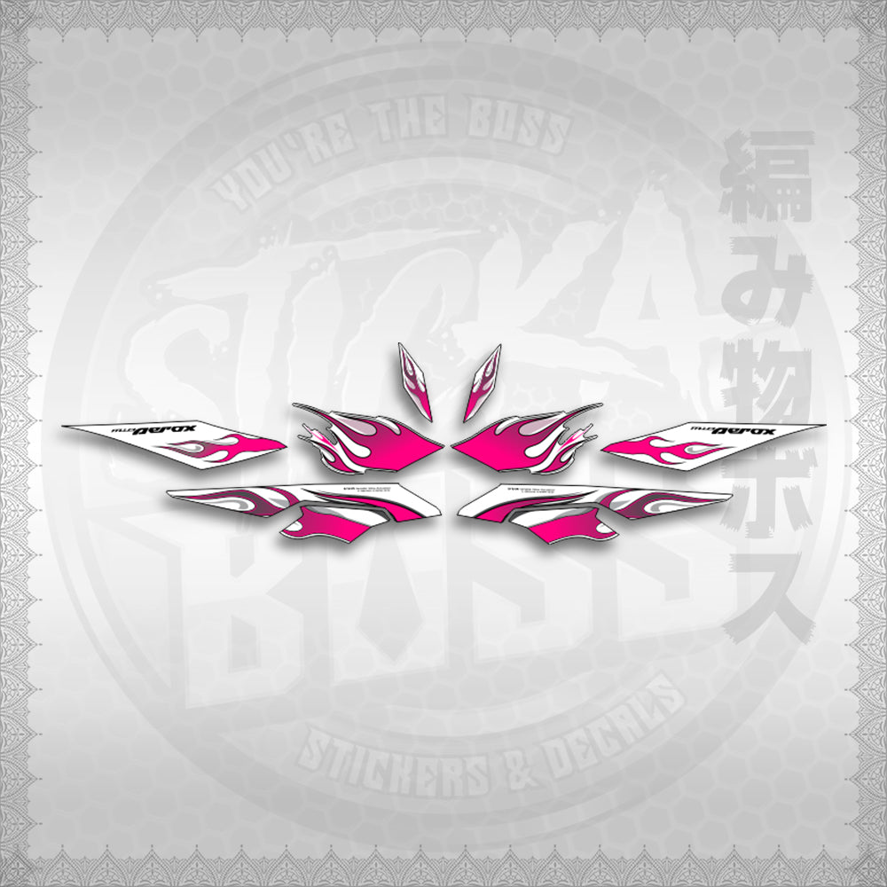 STICKER DECALS for AEROX V3 ALPHA TURBO FOR WHITE (AV3LEFIMO) By STICKABOSS (SOFIE LAMINATED WATERPROOF)