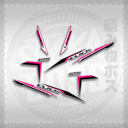 STICKER DECALS for CLICK 125 V2 (CV224NVSTIN) By STICKABOSS (SOFIE LAMINATED WATERPROOF)