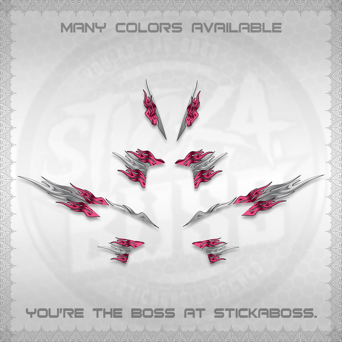 CLICK V2 STRIPING DECALS (2026 MODERN TRIBAL FIRE) STICKER KITS BY STICKABOSS